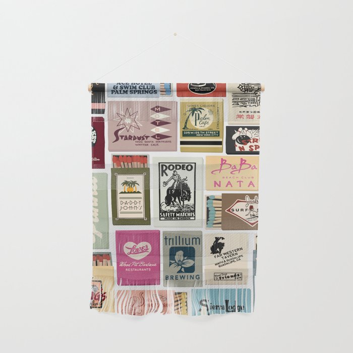 Vintage Matchbook Collage Art Print Wall Hanging Gallery Image 1