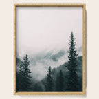 Forest mist beneath the mountain peaks Serving Tray Gallery Image 1