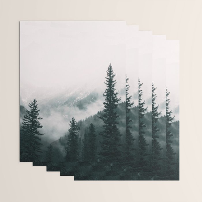 Forest mist beneath the mountain peaks Wrapping Paper Gallery Image 3