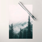 Forest mist beneath the mountain peaks Wrapping Paper Gallery Image 1