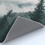 Forest mist beneath the mountain peaks Rug Gallery Image 4