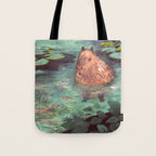 Capybara in the pond Tote Bag Gallery Image 1