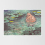 Capybara in the pond Rug Gallery Image 2