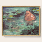 Capybara in the pond Serving Tray Gallery Image 1