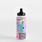 Memphis pattern 131 - 80s / 90s Retro Water Bottle Gallery Image 2