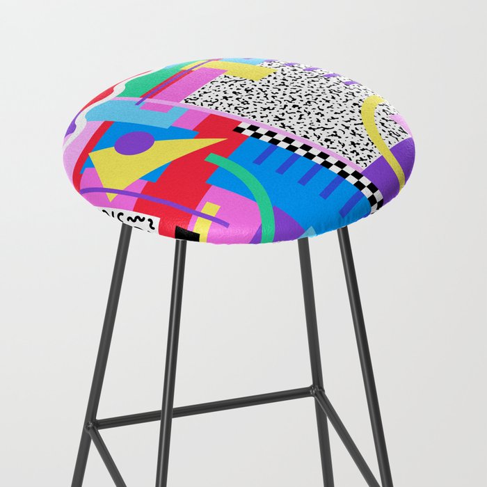 Memphis pattern 131 - 80s / 90s Retro Stool Gallery Image 2