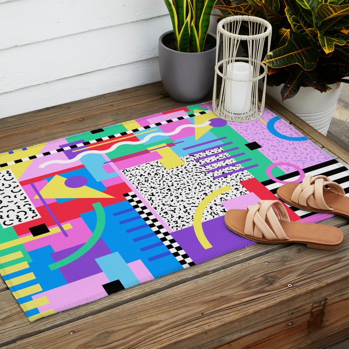 Memphis pattern 131 - 80s / 90s Retro Outdoor Rug Gallery Image 2
