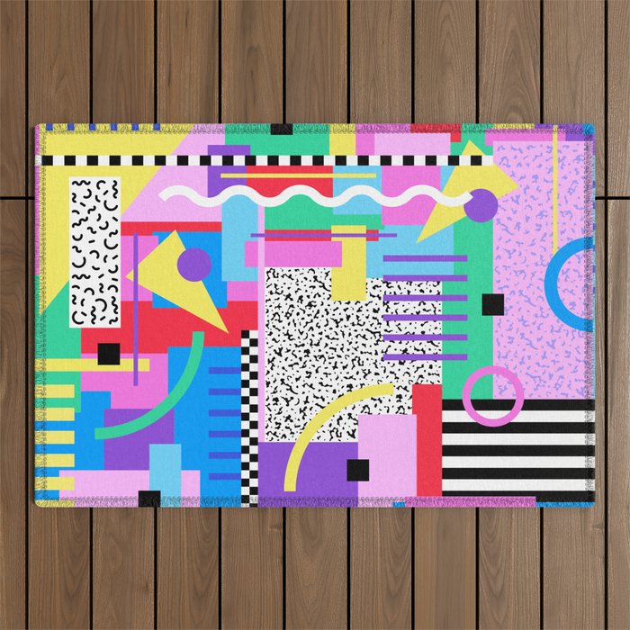 Memphis pattern 131 - 80s / 90s Retro Outdoor Rug Gallery Image 1