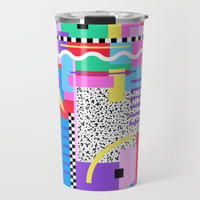 Memphis pattern 131 - 80s / 90s Retro Travel Mug Gallery Image 1