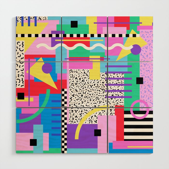 Memphis pattern 131 - 80s / 90s Retro Wood Wall Art Gallery Image 1