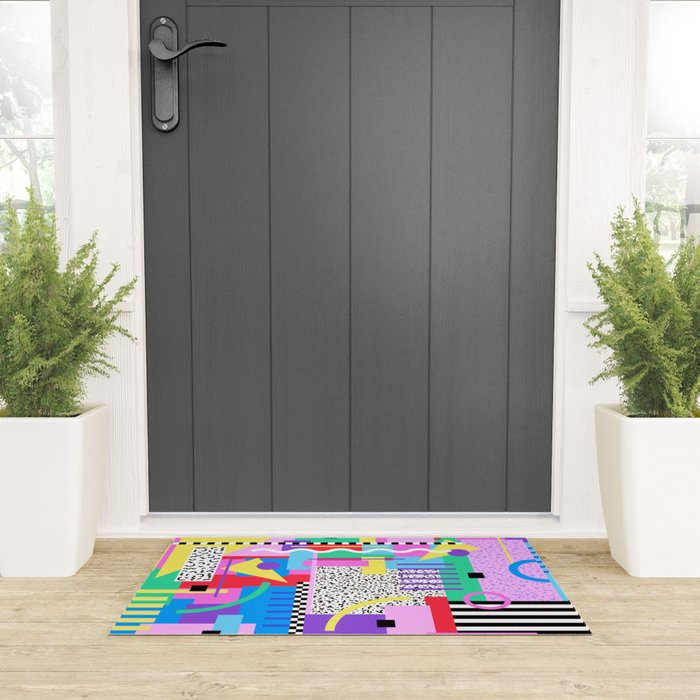 Memphis pattern 131 - 80s / 90s Retro Welcome Mat Gallery Image 3