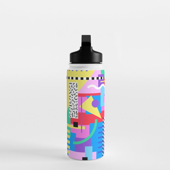 Memphis pattern 131 - 80s / 90s Retro Water Bottle Gallery Image 3