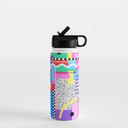 Memphis pattern 131 - 80s / 90s Retro Water Bottle Gallery Image 1