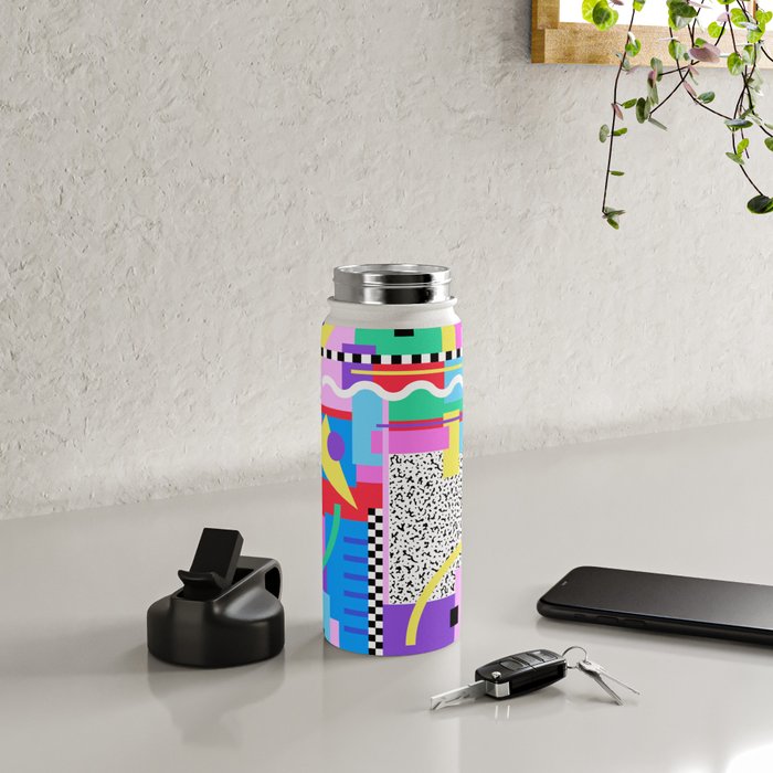 Memphis pattern 131 - 80s / 90s Retro Water Bottle Gallery Image 4
