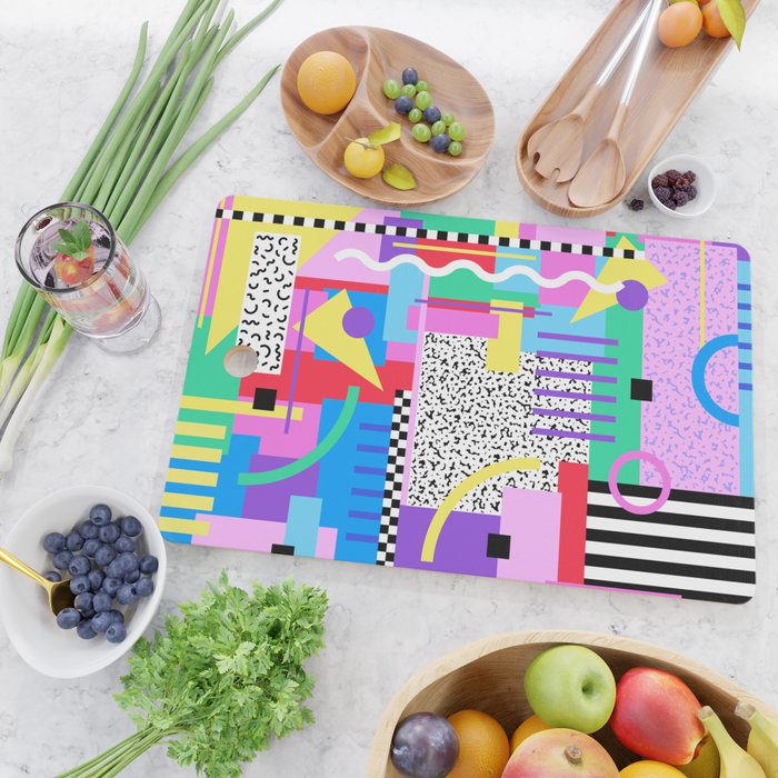 Memphis pattern 131 - 80s / 90s Retro Cutting Board Gallery Image 2