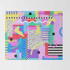 Memphis pattern 131 - 80s / 90s Retro Throw Blanket Gallery Image 2