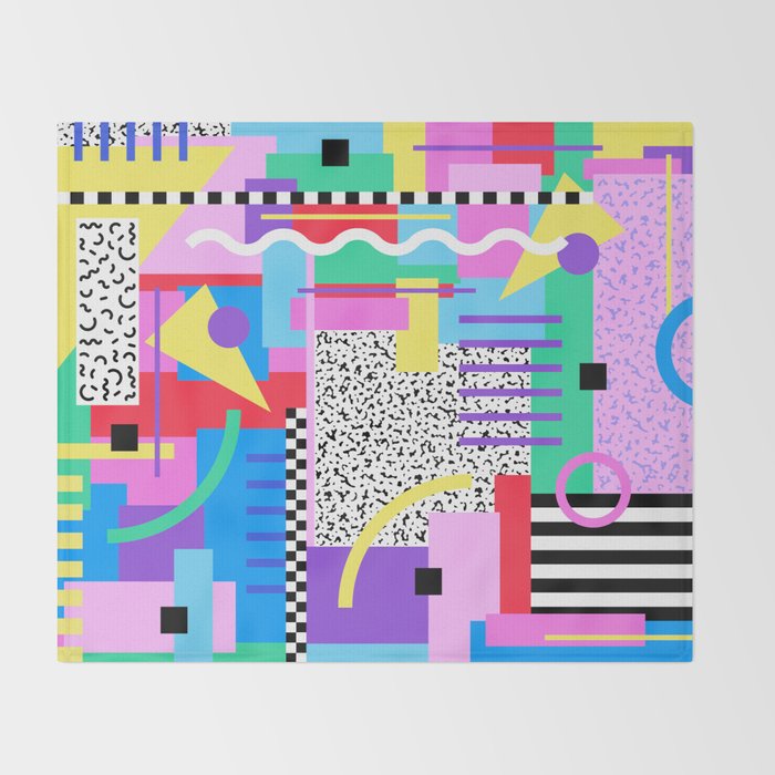 Memphis pattern 131 - 80s / 90s Retro Throw Blanket Gallery Image 2