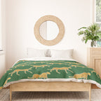 Tropical Animal Print Green Cheetah Illustration Duvet Cover Gallery Image 3