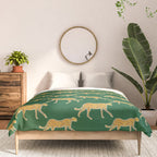 Tropical Animal Print Green Cheetah Illustration Comforter Gallery Image 3