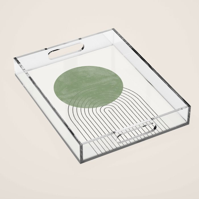 Green Sun Positive Vibe  Acrylic Tray Gallery Image 1