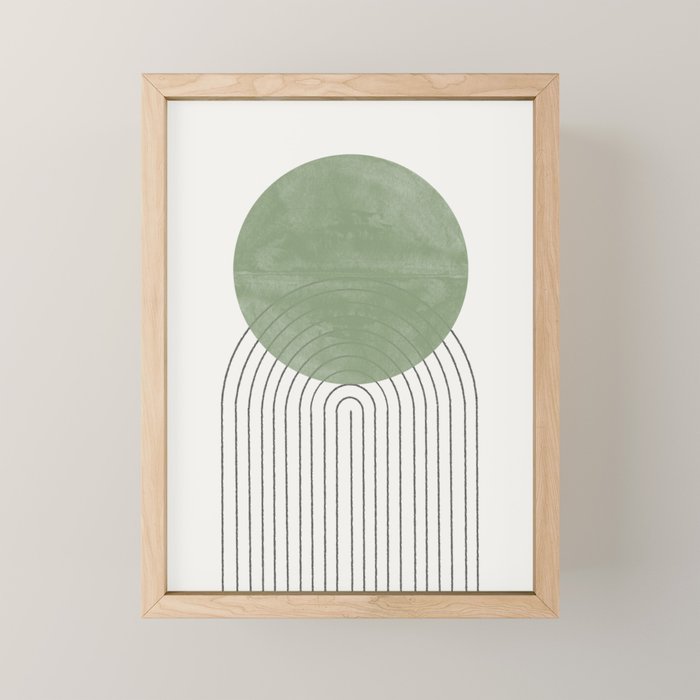 Green Sun Positive Vibe  Mini Art Print Gallery Image 1
