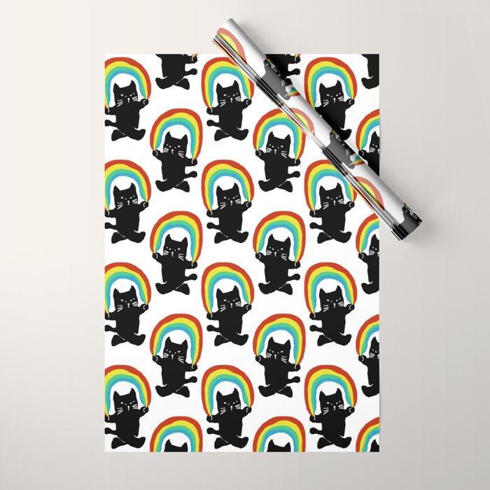 Rainbow cat Wrapping Paper Gallery Image 1
