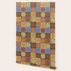 Retro Flowers Check Pattern XII Wallpaper Gallery Image 2