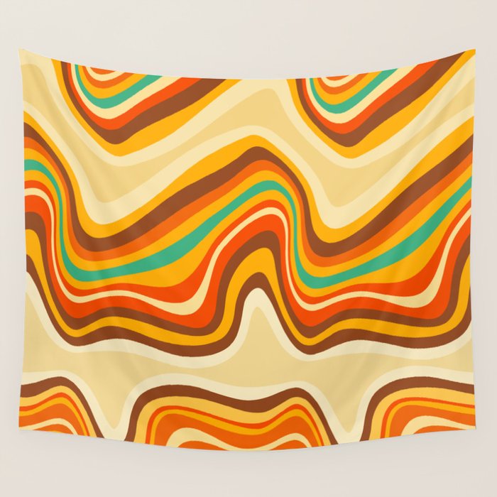 retro wave warm Wall Tapestry Gallery Image 4