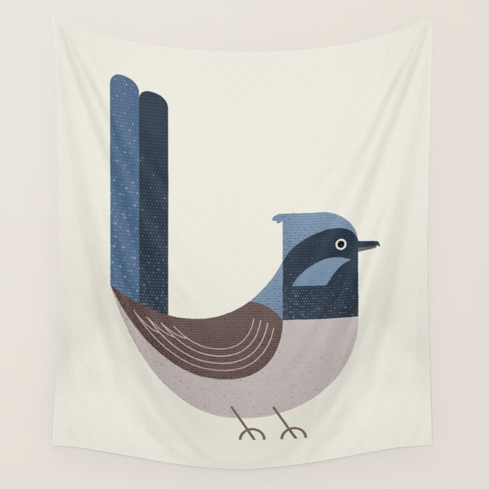 Whimsy Superb Fairywren Wall Tapestry Gallery Image 4