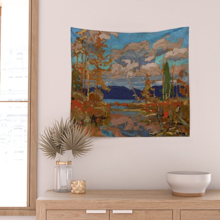 Tom Thomson The Lake, Bright Day 1916 Canadian Landscape Artist Wall Tapestry Gallery Image 2