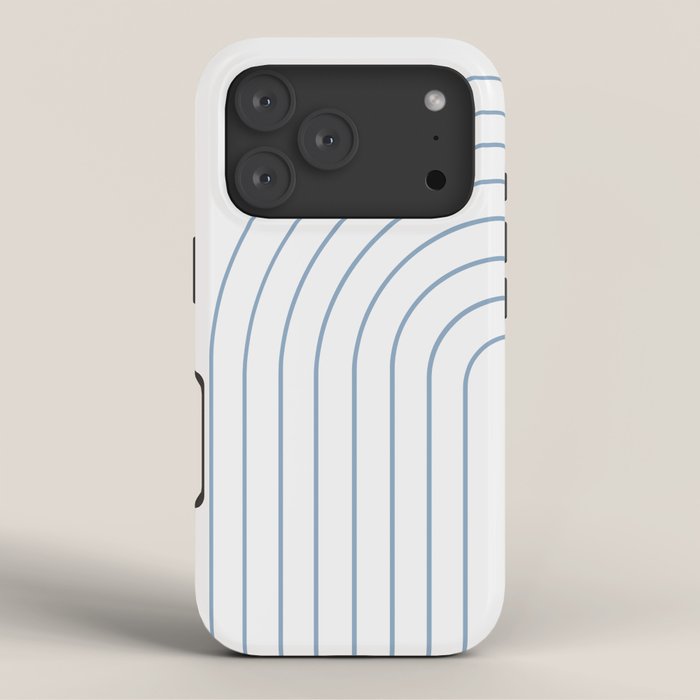 Minimal Arch XXV White and Blue Green Modern Geometric Lines iPhone Case Gallery Image 3