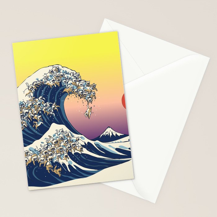 The Great Wave Of  Cat Stationery Card Gallery Image 2