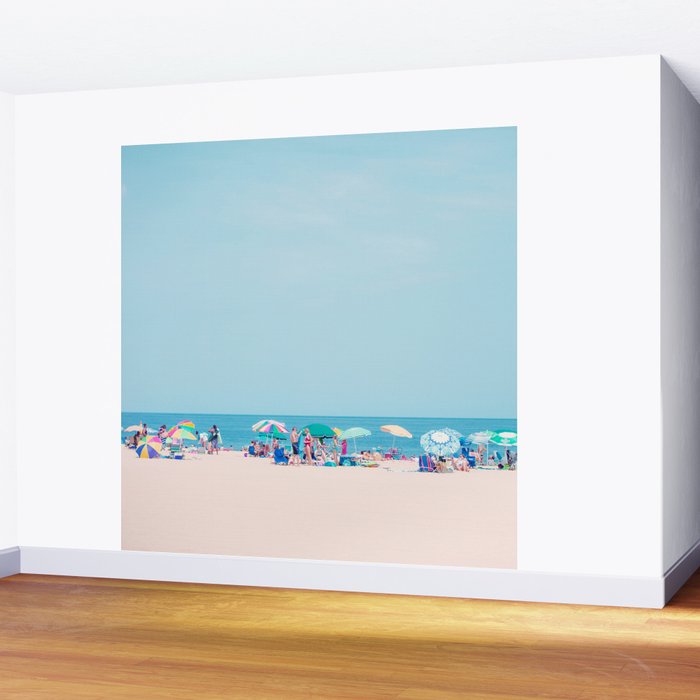 Colorful Umbrellas on the Beach Wall Mural Gallery Image 2