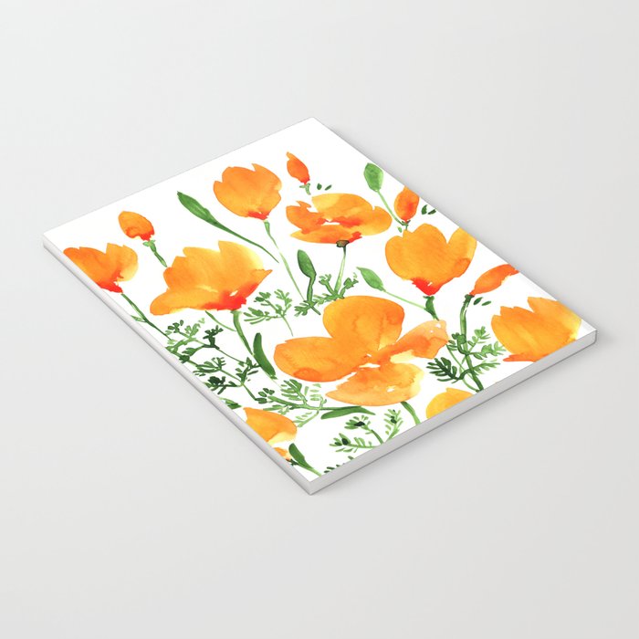 Watercolor California poppies Notebook Gallery Image 3