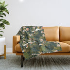 Drawing of exotic birds in the dark jungle Throw Blanket Gallery Image 1