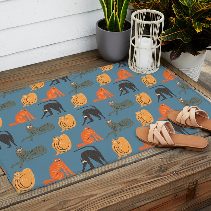 Badass gang cats Outdoor Rug Gallery Image 2