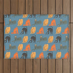 Badass gang cats Outdoor Rug Gallery Image 1