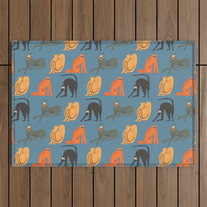 Badass gang cats Outdoor Rug Gallery Image 1