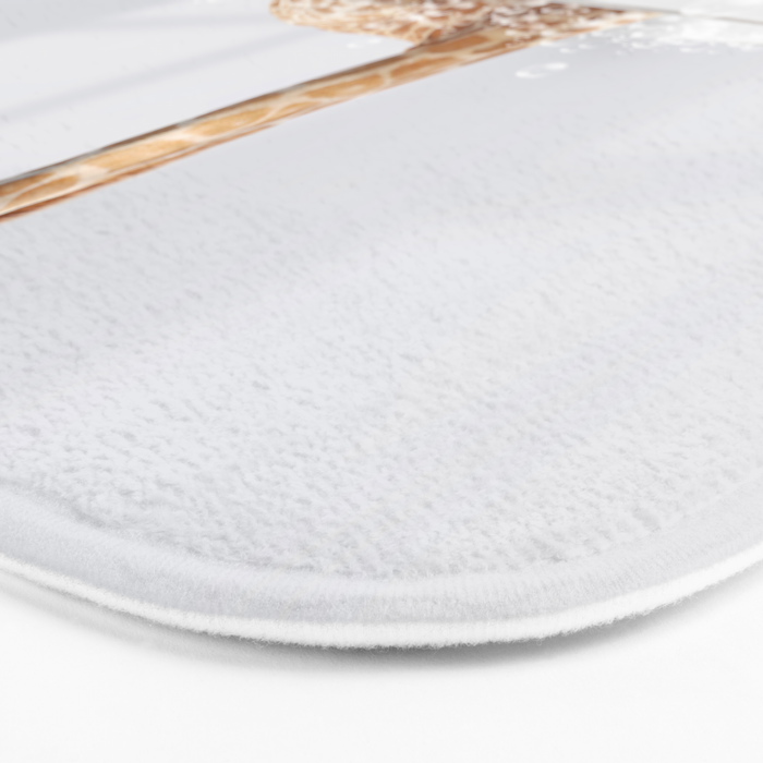 Baby Giraffe in a Bathtub Blue BG, Giraffe Taking a Bath, Bathtub Animal Art Print By Synplus Bath Mat Gallery Image 3