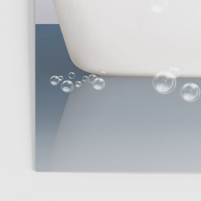 Baby Giraffe in a Bathtub Blue BG, Giraffe Taking a Bath, Bathtub Animal Art Print By Synplus Poster Gallery Image 3