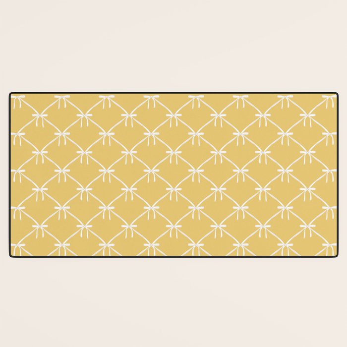 Bows & Ribbons Pattern XXI Butter Yellow Desk Mat Gallery Image 3