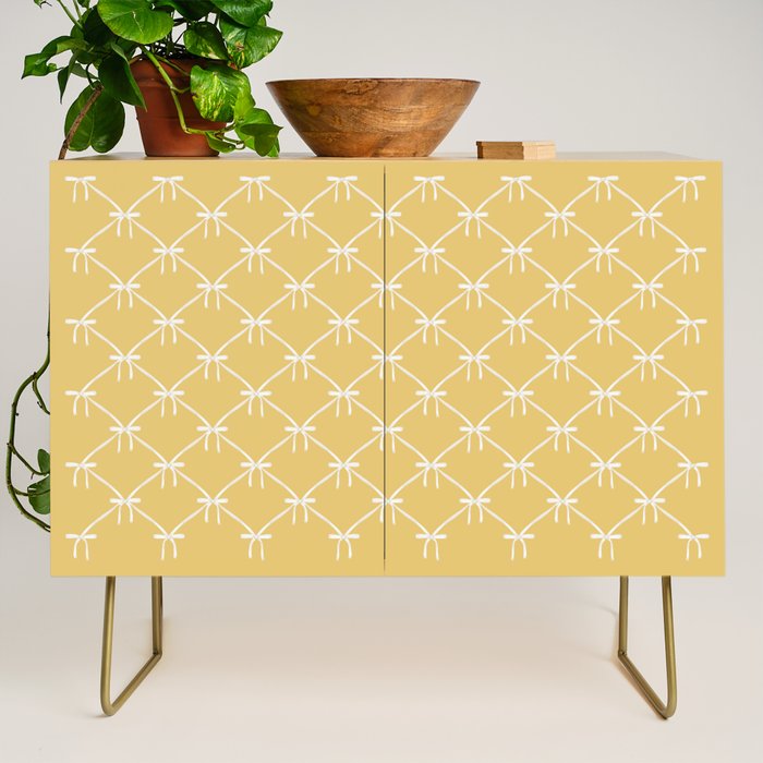 Bows & Ribbons Pattern XXI Butter Yellow Credenza Gallery Image 1