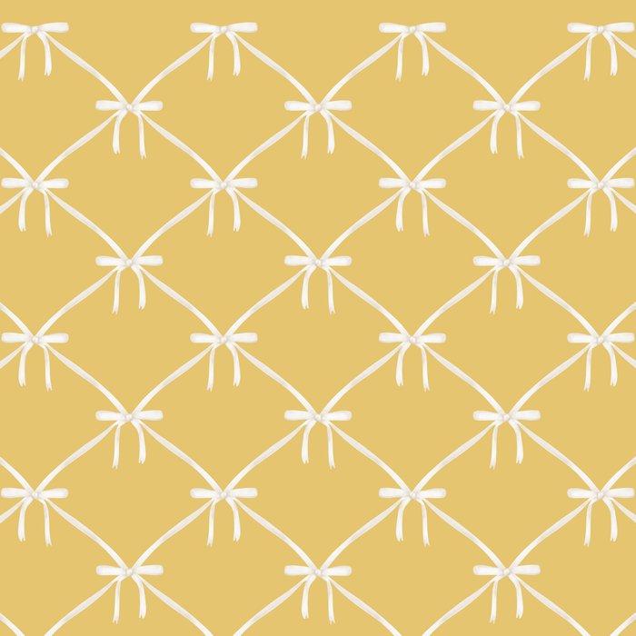 Bows & Ribbons Pattern XXI Butter Yellow Coffee Mug Gallery Image 2