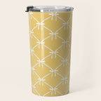 Bows & Ribbons Pattern XXI Butter Yellow Travel Mug Gallery Image 3