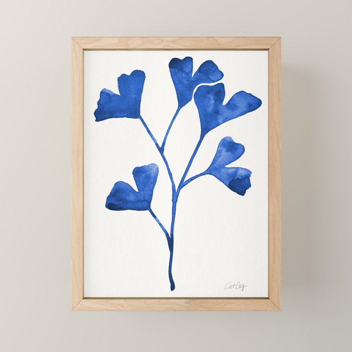 Ginkgo Biloba - Navy Mini Art Print Gallery Image 1