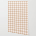 Gingham Plaid Pattern - Warm Neutral Tan Wallpaper Gallery Image 2