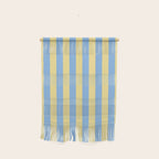 Bold Vertical Stripes Pattern - butter yellow and blue Wall Hanging Gallery Image 2