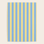 Bold Vertical Stripes Pattern - butter yellow and blue Poster Gallery Image 4