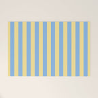 Bold Vertical Stripes Pattern - butter yellow and blue Welcome Mat Gallery Image 1