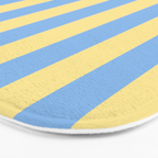 Bold Vertical Stripes Pattern - butter yellow and blue Bath Mat Gallery Image 3